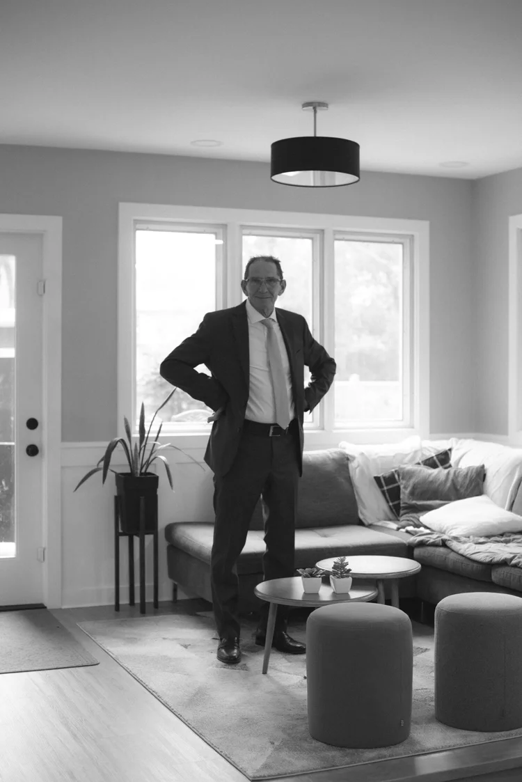 Father of the bride dressed and ready before the ceremony